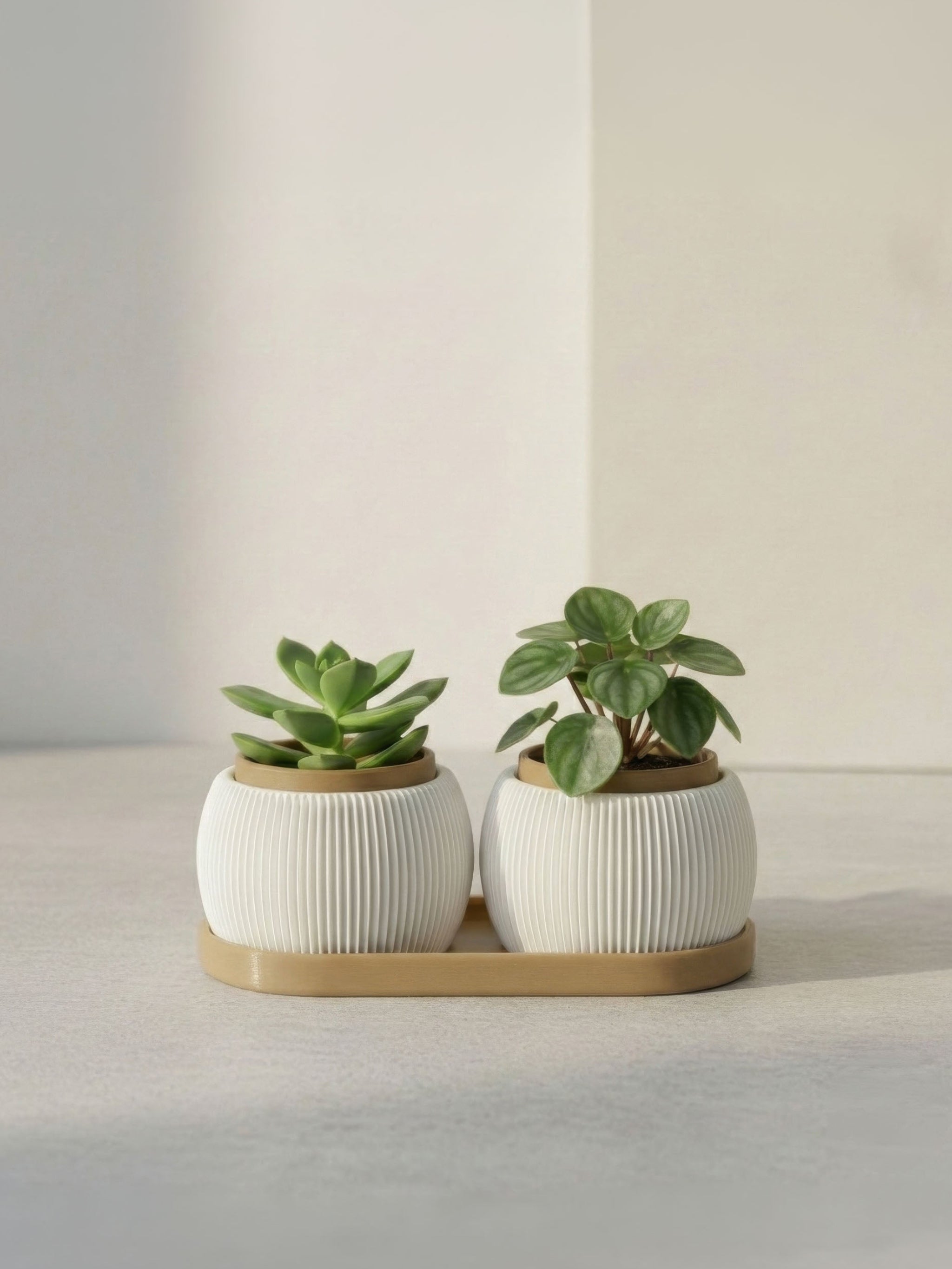 RILLA - Pflanztopf DUO mit Tablett