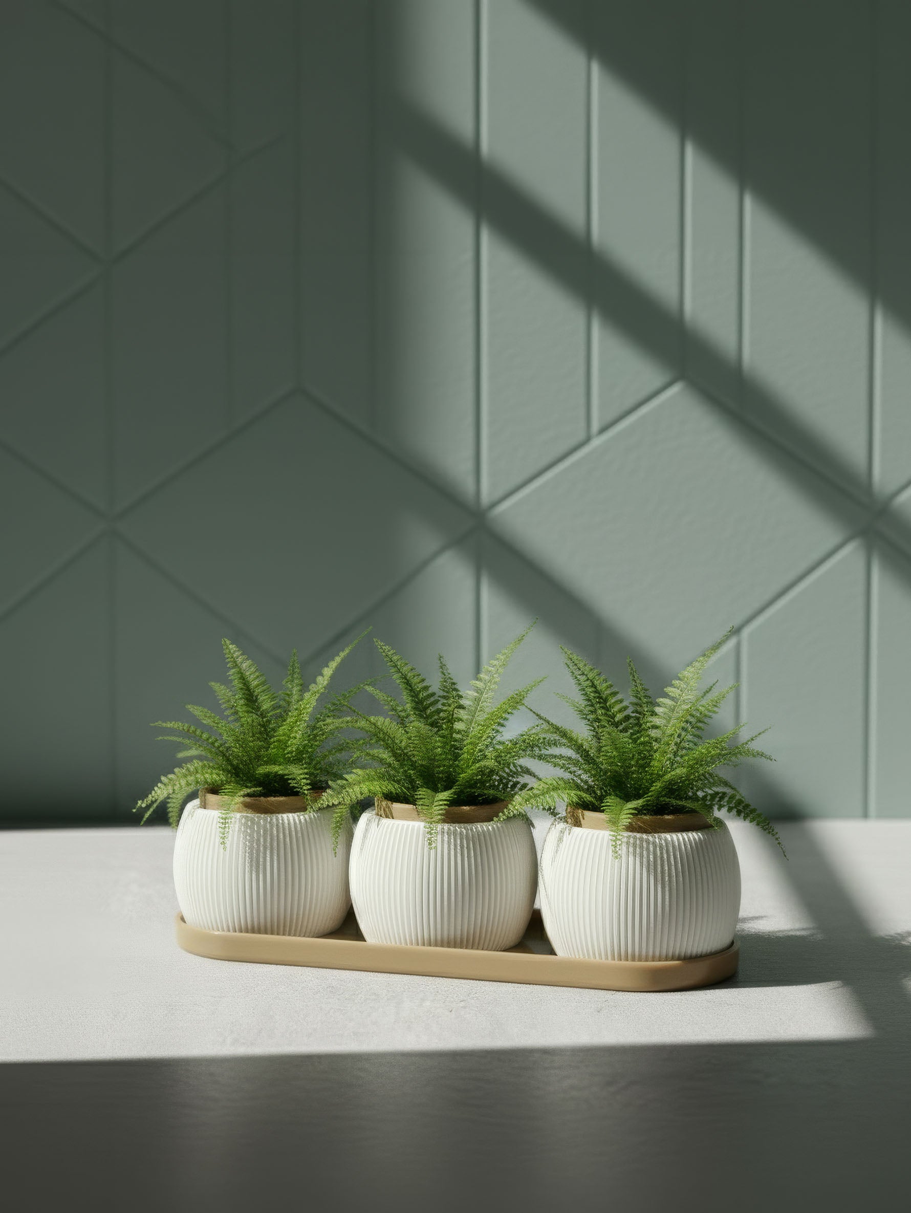 RILLA - Pflanztopf TRIO mit Tablett