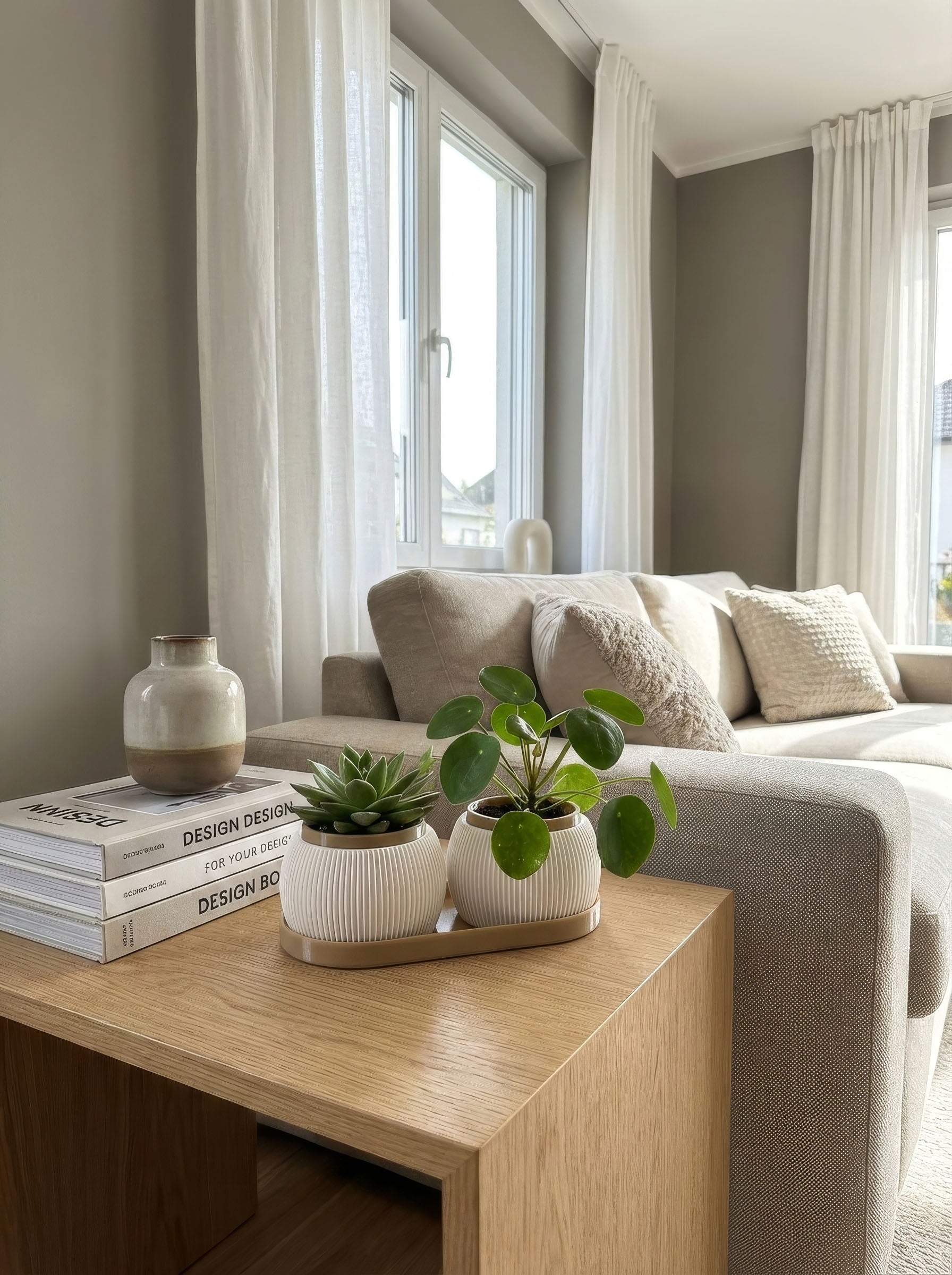 RILLA - Pflanztopf DUO mit Tablett