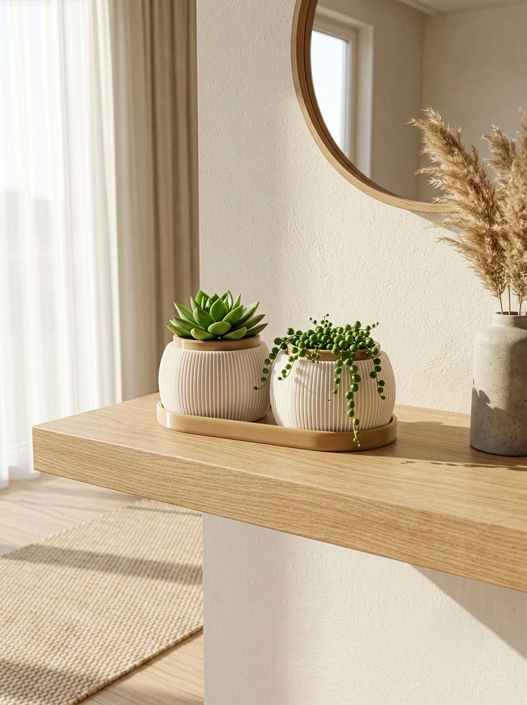 RILLA - Pflanztopf DUO mit Tablett