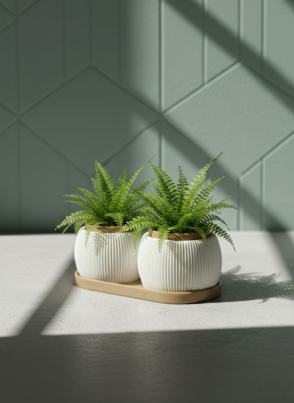 RILLA - Pflanztopf DUO mit Tablett