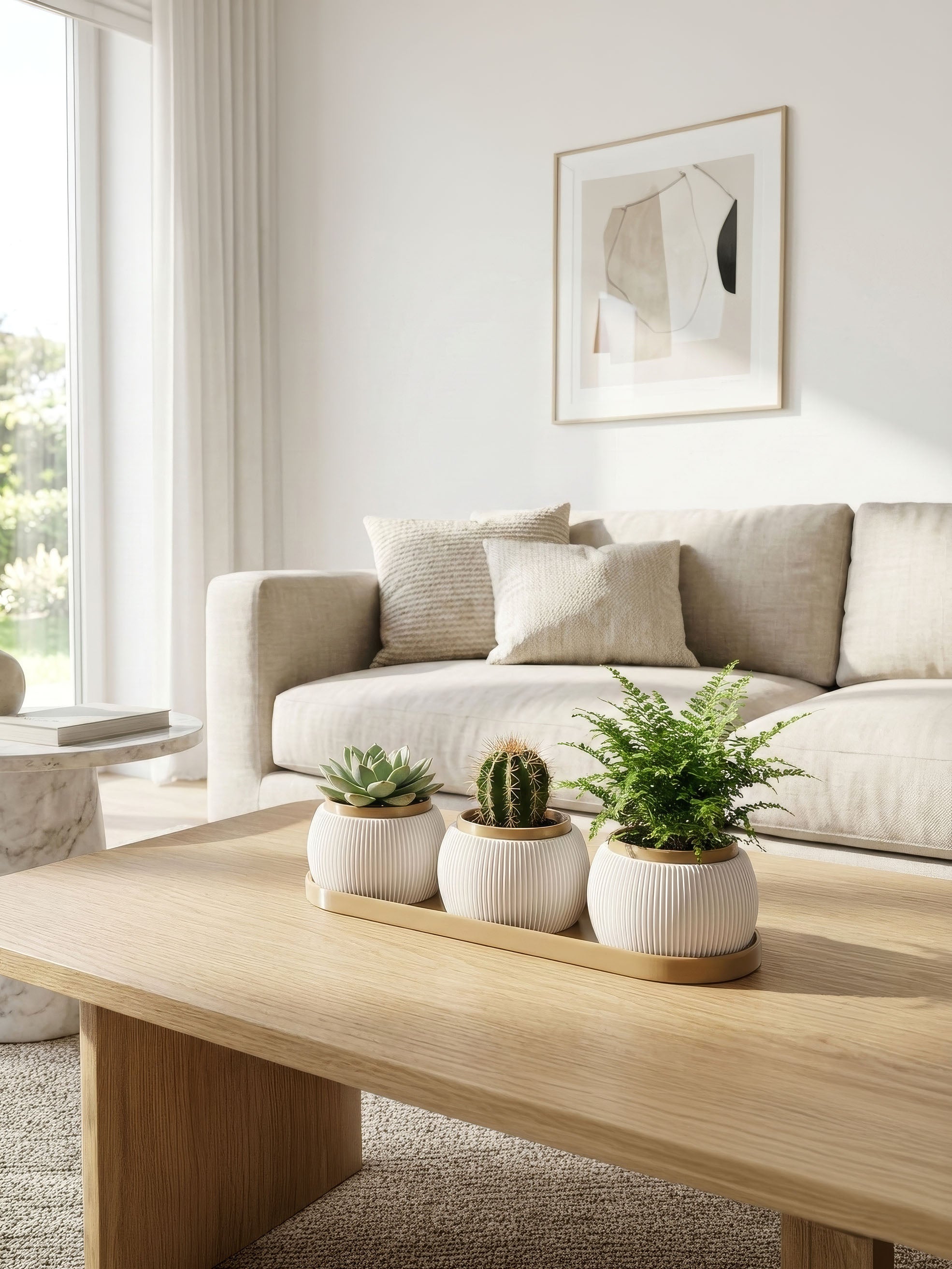 RILLA - Pflanztopf TRIO mit Tablett